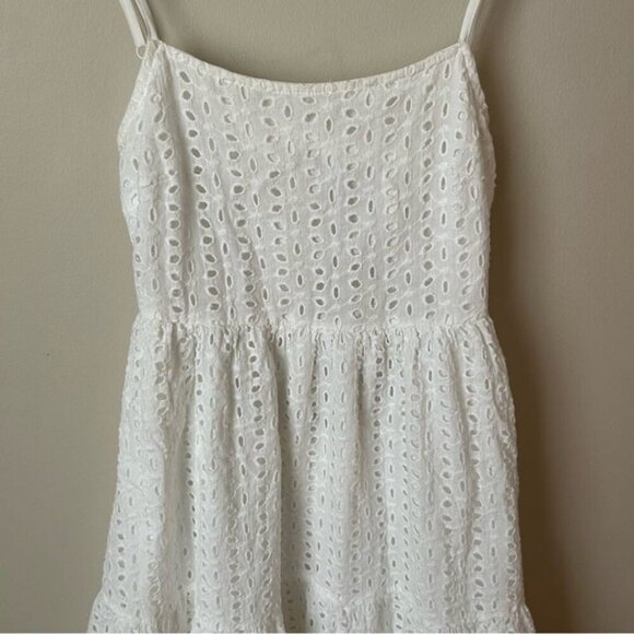 SHEIN Tied Backless Schiffy Cami Elegant White Eyelet Mini Dress Women’s Medium - Picture 3 of 8